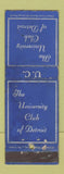 Matchbook Cover - University Club of Detroit MI WORN