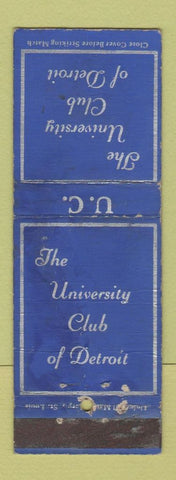 Matchbook Cover - University Club of Detroit MI WORN