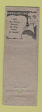 Matchbook Cover - Pastime Cigar Store Fairbanks AK POOR