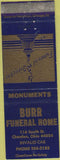 Matchbook Cover - Burr Funeral Home Chardon OH