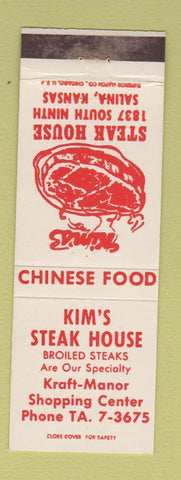 Matchbook Cover - Kim's Steak House Salina KS