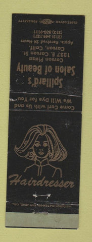 Matchbook Cover - Spillard's Beauty Salon Carson CA WEAR