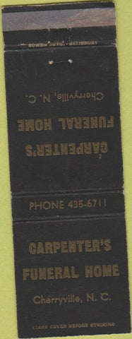 Matchbook Cover - Carpenter's Funeral Home Cherryville NC