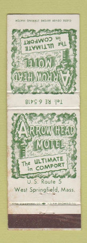 Matchbook Cover - Arrowhead Motel West Springfield MA