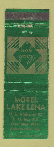 Matchbook Cover - Motel Lake Lena Auburndale FL WEAR