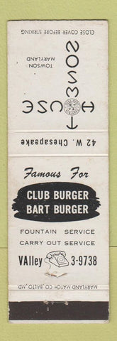 Matchbook Cover - Town House Towson MD