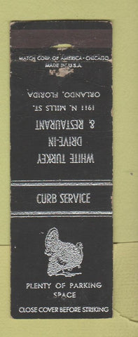 Matchbook Cover - White Turkey Drive In Restaurant Orlando FL WORN