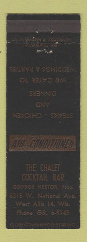 Matchbook Cover - Chalet Cocktail Bar West Allis WI