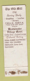 Matchbook Cover - Old Mill Westminster Village Motel MA WEAR