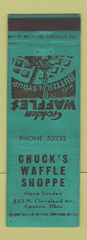 Matchbook Cover - Chuck's Waffle Shoppe Canton OH WEAR