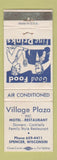 Matchbook Cover - Village Plaza Motel Restaurant Spencer WI