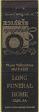 Matchbook Cover - Long Funeral Home Oley PA