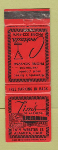 Matchbook Cover - Tim's Cocktails Alameda CA WEAR