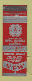 Matchbook Cover - VFW Burnette Bednarz Adams MA