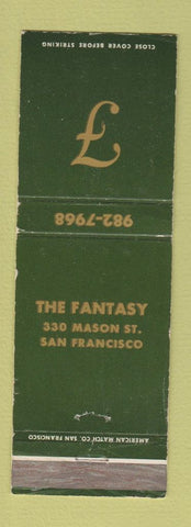 Matchbook Cover - The Fantasy San Francisco CA WEAR