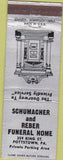 Matchbook Cover - Schumacher Reber Funeral Home Pottstown PA