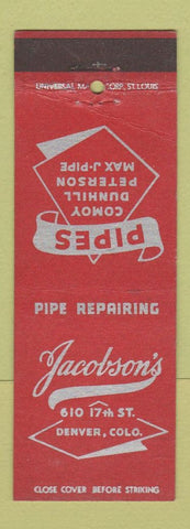 Matchbook Cover - Jacobson's Tobacco Pipes Denver Colorado Dunhill Comoy