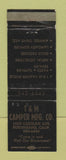 Matchbook Cover - T&M Camper Manufacturing Burlingame CA WEAR