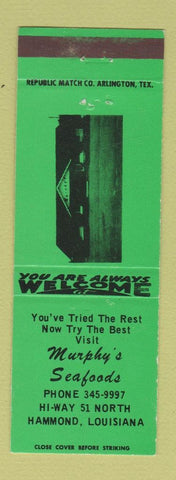 Matchbook Cover - Murphy's Seafood Hammond LA