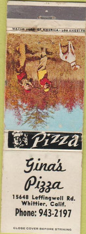 Matchbook Cover - Gina's Pizza Whittier CA