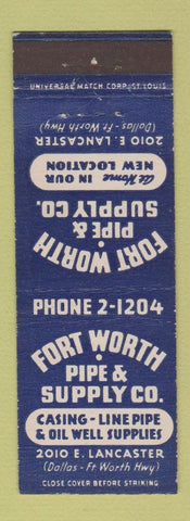 Matchbook Cover - Fort Worth Pipe and Supply TX