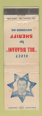 Matchbook Cover - Bill Bigarani Sheriff Election WEAR