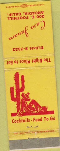 Matchbook Cover - Casa Janara Arcadia CA cactus