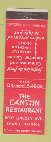 Matchbook Cover - Canton Restaurant Chinese Skokie IL