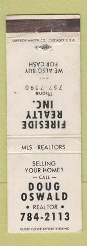 Matchbook Cover - Fireside Real Estate Doug Oswald WEAR