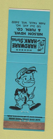 Matchbook Cover - Hardware Hand Nelson Furniture Park Falls WI
