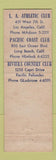 Matchbook Cover - Los Angeles Athletic Club CA