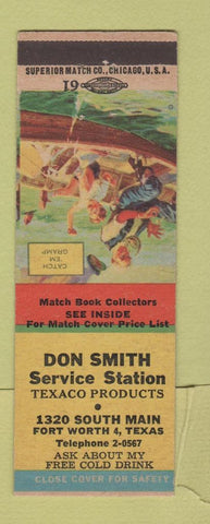 Matchbook Cover - Don Smith Texaco oil gas Fort Worth TX WEAR