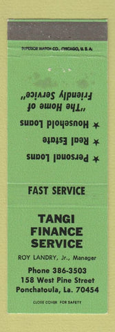 Matchbook Cover - Tangi Finance Service Ponchatoula LA