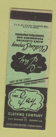 Matchbook Cover - Gay Clothing Company Monroe LA
