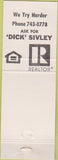 Matchbook Cover - Harold Olsen Realtor Marysville CA pink