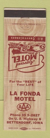 Matchbook Cover - La Fonda Motel Bettendorf IA