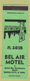 Matchbook Cover - Bel Air Motel Rapid City SD