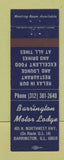 Matchbook Cover - Barrington Motor Lodge Barrington IL