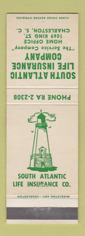 Matchbook Cover - South Atlantic Life Insurance Charleston SC