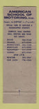 Matchbook Cover - American Motoring School Driving Orange Morristown Summit NJ