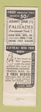 Matchbook Cover - WNEW Radio 1130 New York Palisades Park WEAR