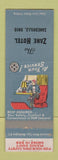 Matchbook Cover - Zane Hotel Zanesville OH