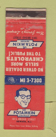 Matchbook Cover - Vic Potamkin Chevrolet Newark NJ WEAR