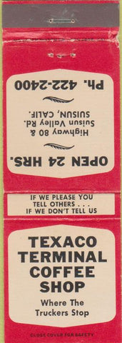 Matchbook Cover - Texaco oil gas Suisun CA WEAR