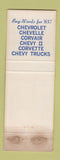 Matchbook Cover - 1965 Chevrolet Troell Oldsmobile Pleasanton TX WORN