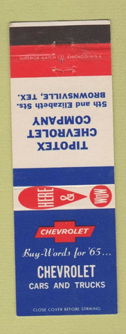 Matchbook Cover - 1965 Chevrolet Tipotex Brownsville TX