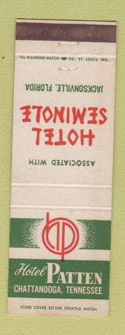 Matchbook Cover - Hotel Patten Chattanooga TN Jacksonville FL Seminole