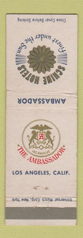 Matchbook Cover - Ambassador Hotel Los Angeles CA Schine