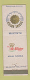 Matchbook Cover - McAllister Hotel Miami FL Schine