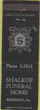 Matchbook Cover - Shalkop Funeral Home Birdsboro PA